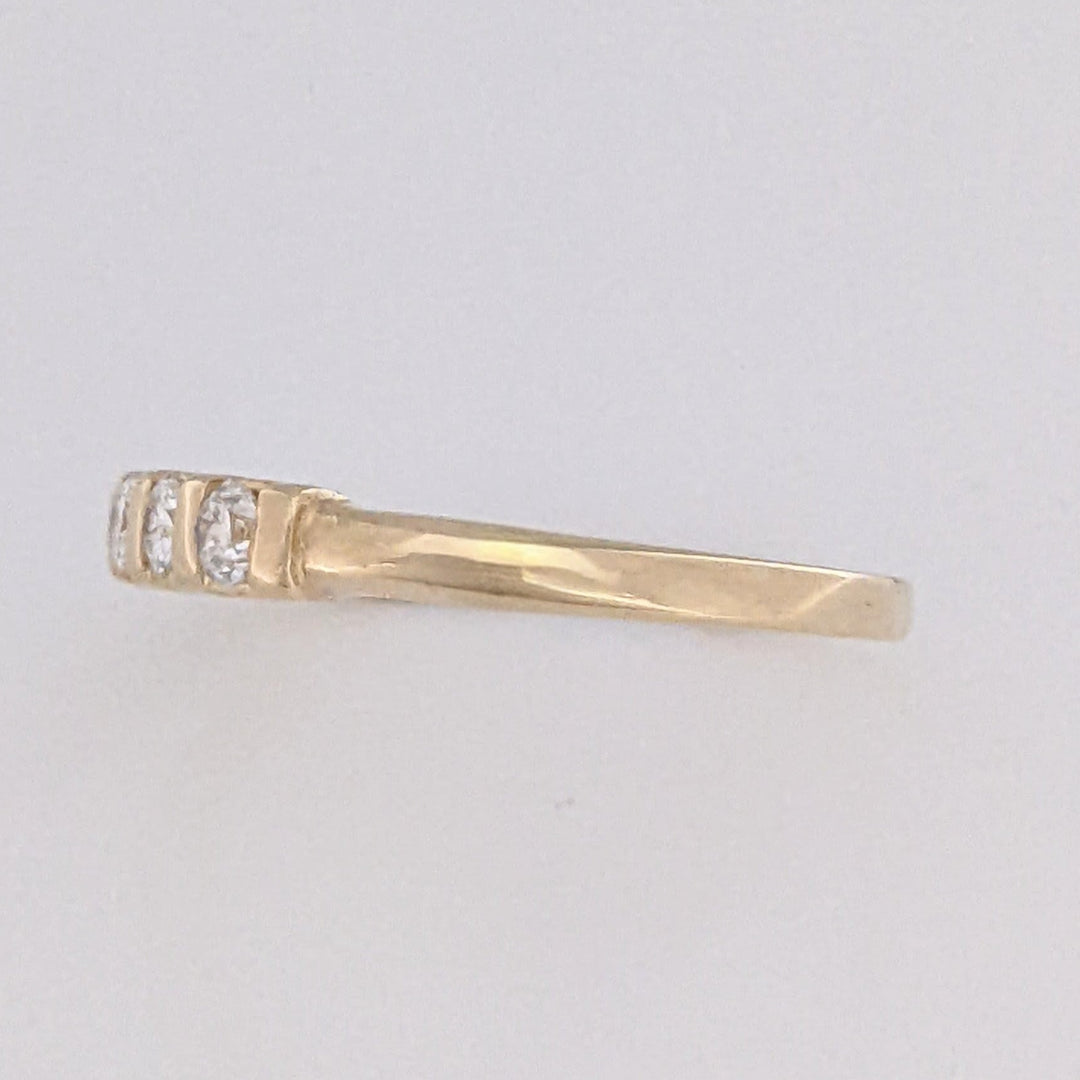 14K .24 CARAT TOTAL WEIGHT SI2 I DIAMOND ROUND (5) ESTATE BAR SET BAND 1.4 GRAMS