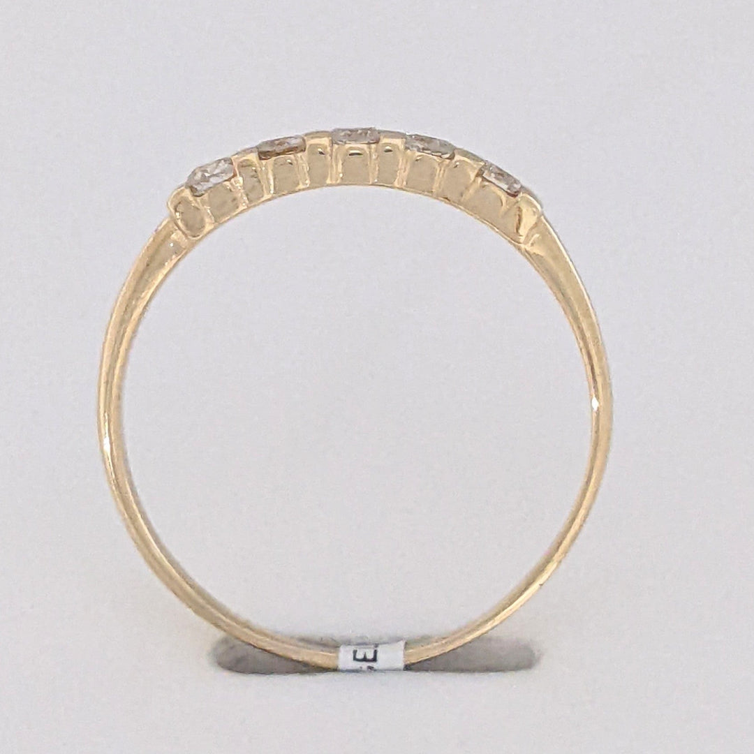 14K .24 CARAT TOTAL WEIGHT SI2 I DIAMOND ROUND (5) ESTATE BAR SET BAND 1.4 GRAMS