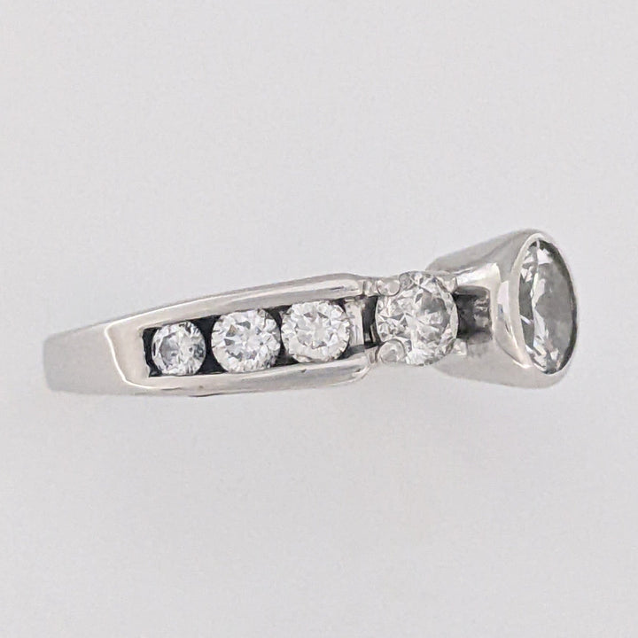 14K WHITE 2.11 CARAT TOTAL WEIGHT SI2-I1 H DIAMOND ROUND (9) ESTATE RING 5.9 GRAMS