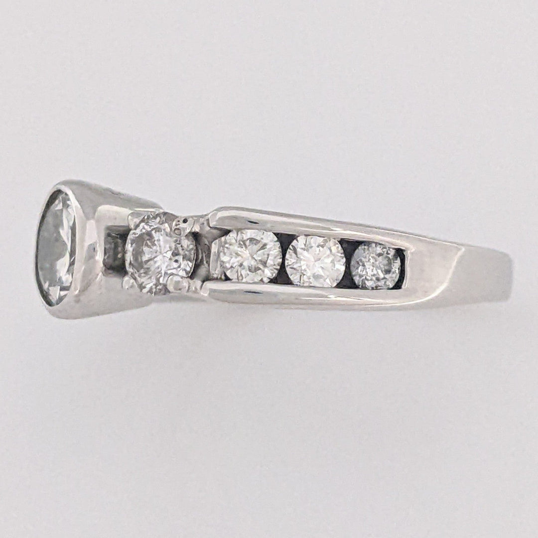 14K WHITE 2.11 CARAT TOTAL WEIGHT SI2-I1 H DIAMOND ROUND (9) ESTATE RING 5.9 GRAMS