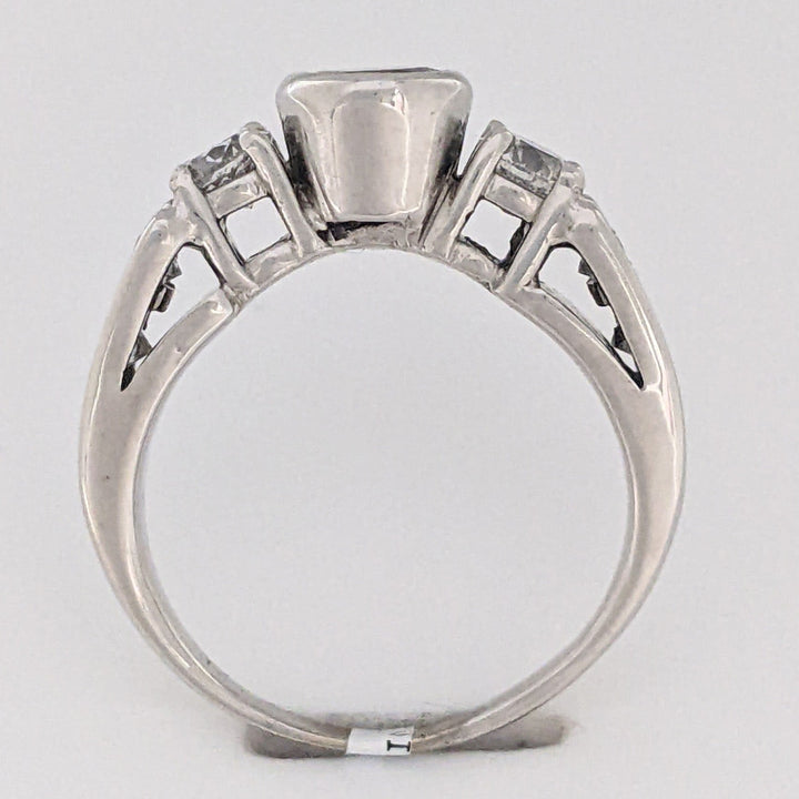 14K WHITE 2.11 CARAT TOTAL WEIGHT SI2-I1 H DIAMOND ROUND (9) ESTATE RING 5.9 GRAMS