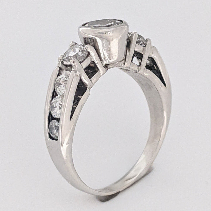 14K WHITE 2.11 CARAT TOTAL WEIGHT SI2-I1 H DIAMOND ROUND (9) ESTATE RING 5.9 GRAMS