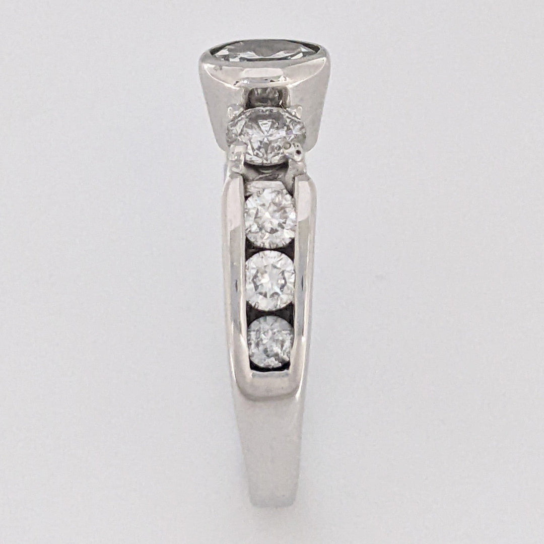 14K WHITE 2.11 CARAT TOTAL WEIGHT SI2-I1 H DIAMOND ROUND (9) ESTATE RING 5.9 GRAMS
