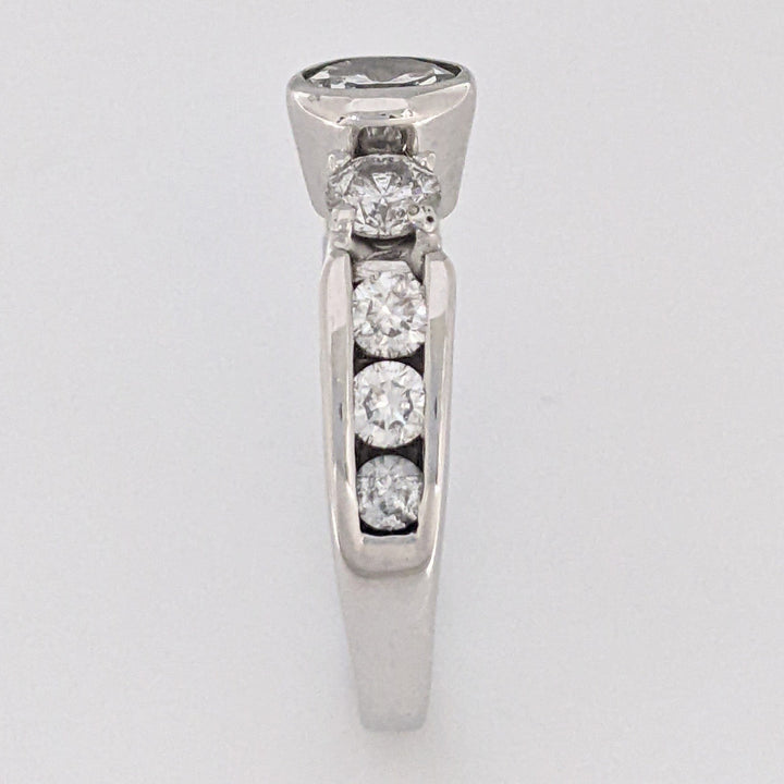 14K WHITE 2.11 CARAT TOTAL WEIGHT SI2-I1 H DIAMOND ROUND (9) ESTATE RING 5.9 GRAMS
