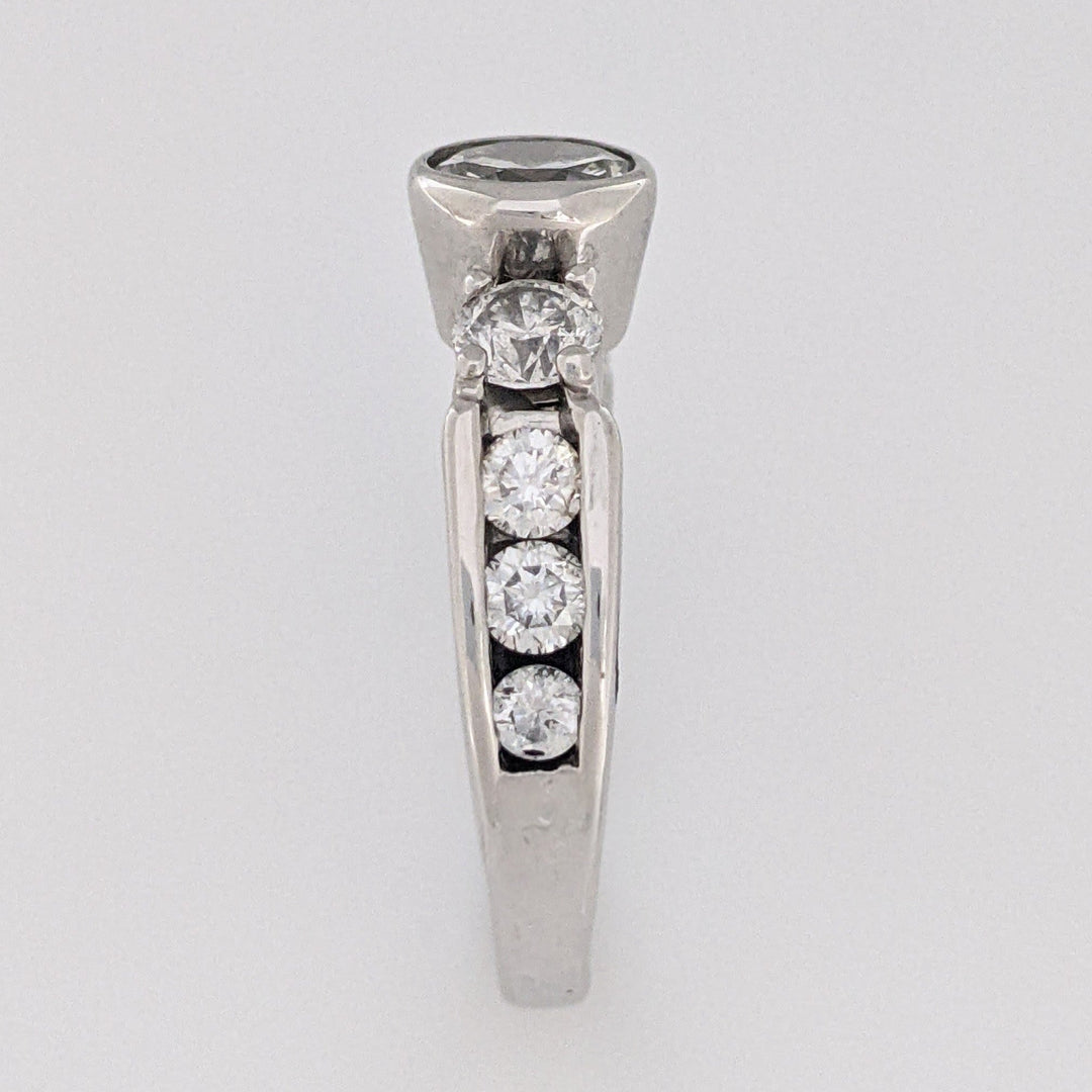 14K WHITE 2.11 CARAT TOTAL WEIGHT SI2-I1 H DIAMOND ROUND (9) ESTATE RING 5.9 GRAMS