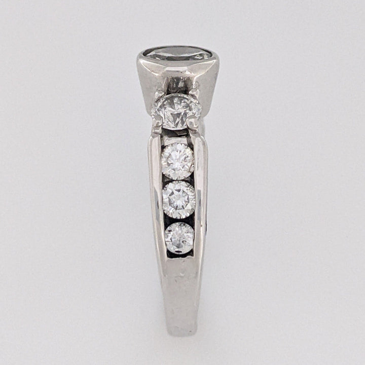 14K WHITE 2.11 CARAT TOTAL WEIGHT SI2-I1 H DIAMOND ROUND (9) ESTATE RING 5.9 GRAMS