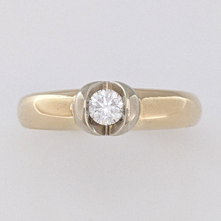 14K .20 CARAT TOTAL VS2 G DIAMOND ROUND TENSION SET SOLITAIRE ESTATE RING 4.6 GRAMS