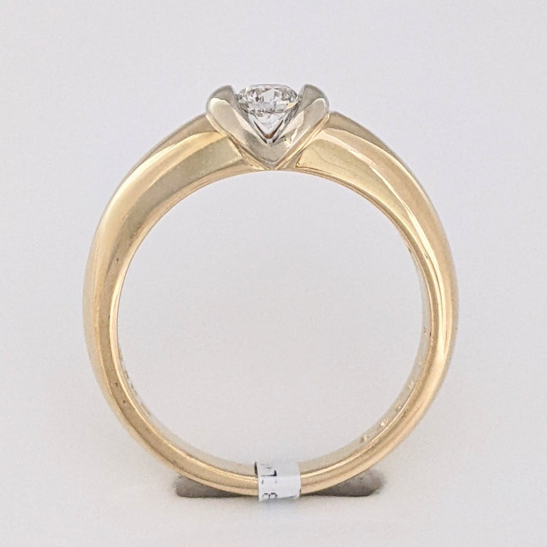14K .20 CARAT TOTAL VS2 G DIAMOND ROUND TENSION SET SOLITAIRE ESTATE RING 4.6 GRAMS