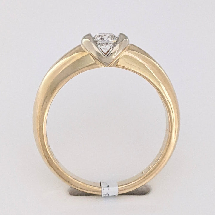 14K .20 CARAT TOTAL VS2 G DIAMOND ROUND TENSION SET SOLITAIRE ESTATE RING 4.6 GRAMS