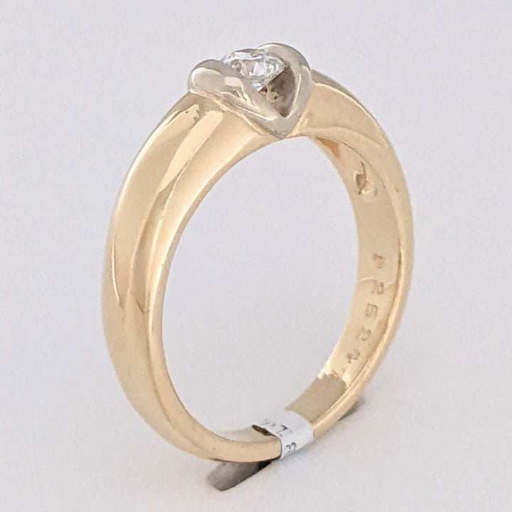 14K .20 CARAT TOTAL VS2 G DIAMOND ROUND TENSION SET SOLITAIRE ESTATE RING 4.6 GRAMS