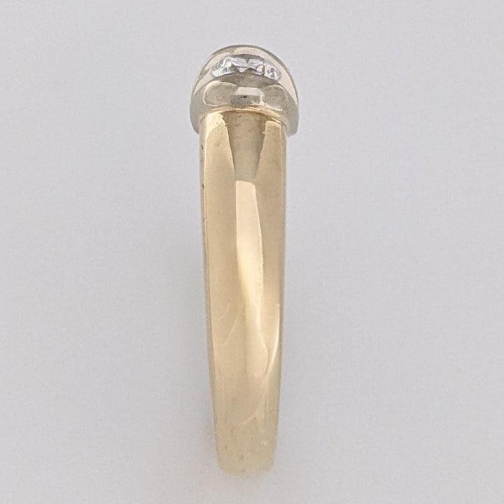 14K .20 CARAT TOTAL VS2 G DIAMOND ROUND TENSION SET SOLITAIRE ESTATE RING 4.6 GRAMS