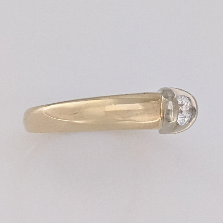 14K .20 CARAT TOTAL VS2 G DIAMOND ROUND TENSION SET SOLITAIRE ESTATE RING 4.6 GRAMS