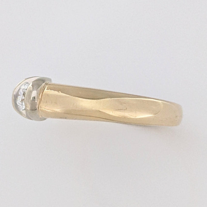 14K .20 CARAT TOTAL VS2 G DIAMOND ROUND TENSION SET SOLITAIRE ESTATE RING 4.6 GRAMS