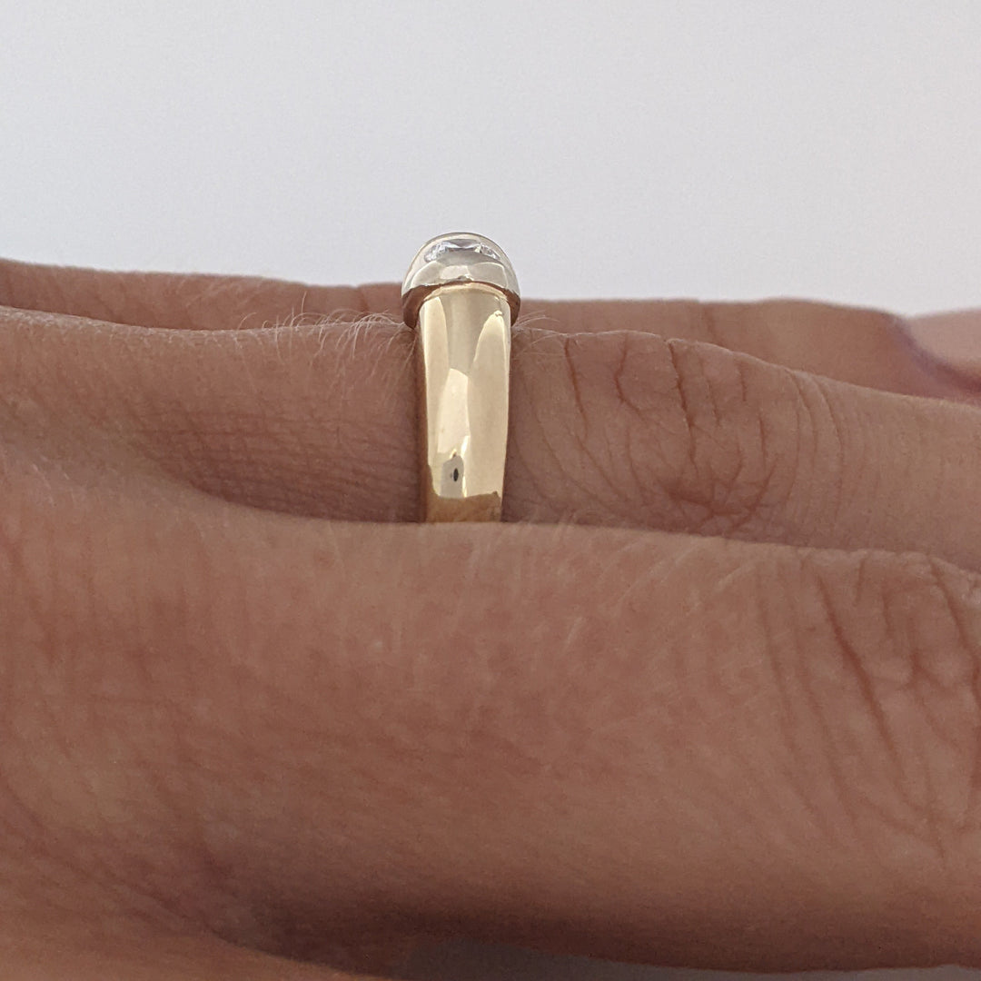 14K .20 CARAT TOTAL VS2 G DIAMOND ROUND TENSION SET SOLITAIRE ESTATE RING 4.6 GRAMS