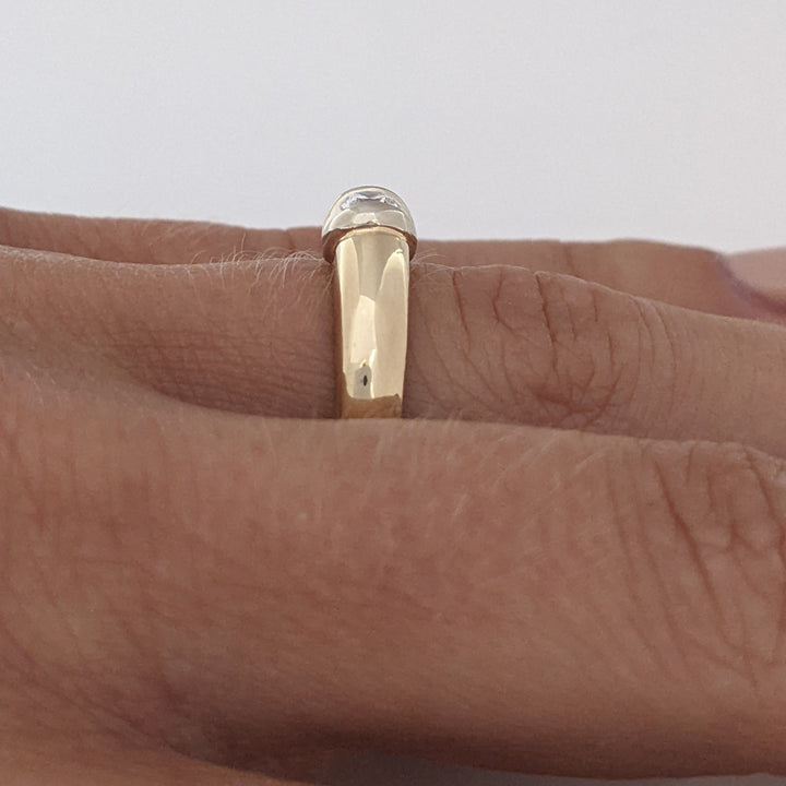 14K .20 CARAT TOTAL VS2 G DIAMOND ROUND TENSION SET SOLITAIRE ESTATE RING 4.6 GRAMS
