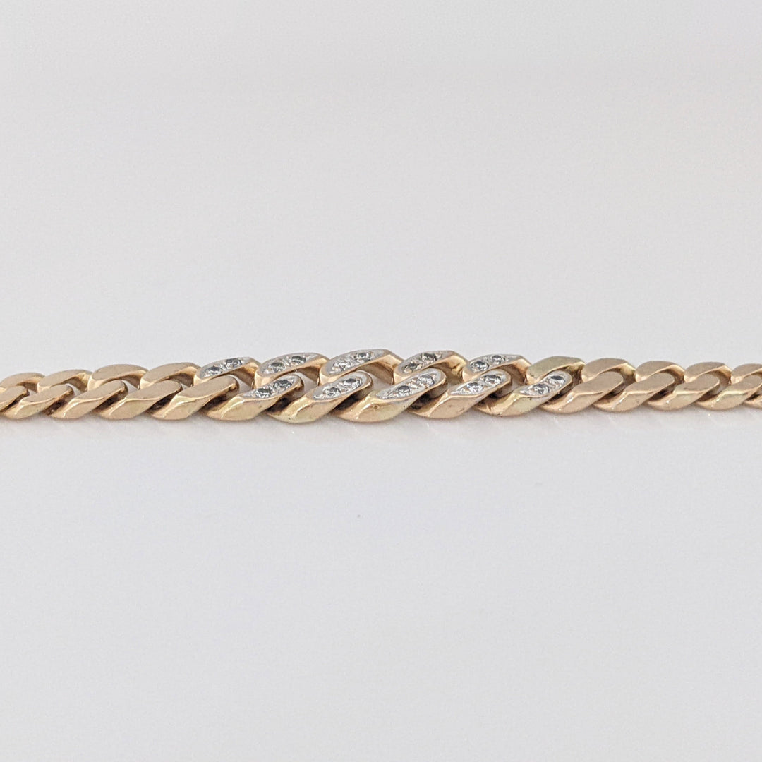 14K DIAMOND ROUND (20) GRADUATED S-LINK ESTATE BRACELET 9.3 GRAMS