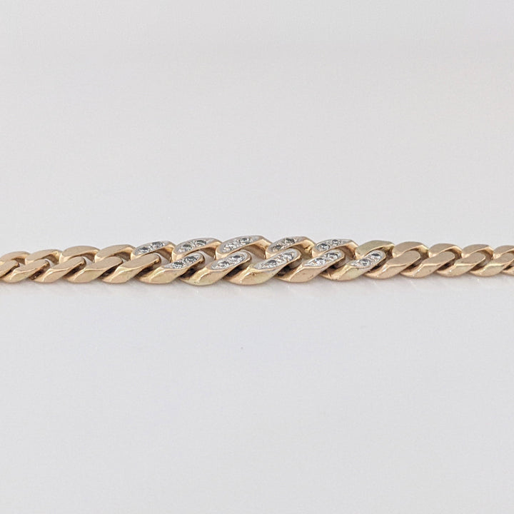 14K DIAMOND ROUND (20) GRADUATED S-LINK ESTATE BRACELET 9.3 GRAMS