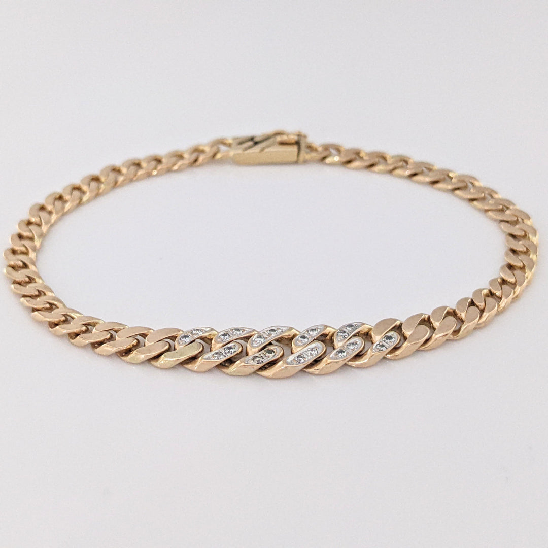 14K DIAMOND ROUND (20) GRADUATED S-LINK ESTATE BRACELET 9.3 GRAMS