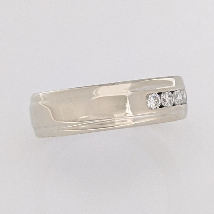 14K WHITE .25 CARAT TOTAL WEIGHT SI2 H DIAMOND ROUND (5) ESTATE CHANNEL SET BAND 6.4 GRAMS