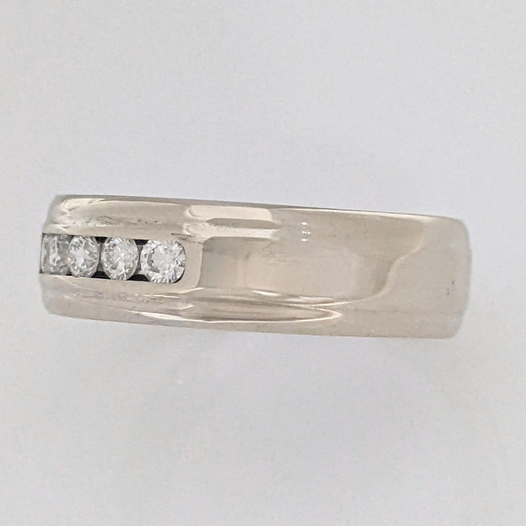14K WHITE .25 CARAT TOTAL WEIGHT SI2 H DIAMOND ROUND (5) ESTATE CHANNEL SET BAND 6.4 GRAMS