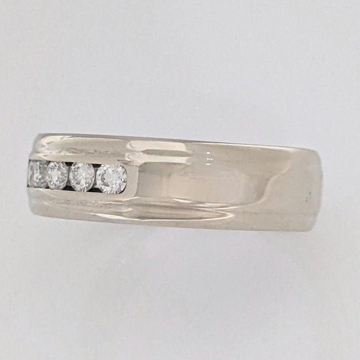 14K WHITE .25 CARAT TOTAL WEIGHT SI2 H DIAMOND ROUND (5) ESTATE CHANNEL SET BAND 6.4 GRAMS