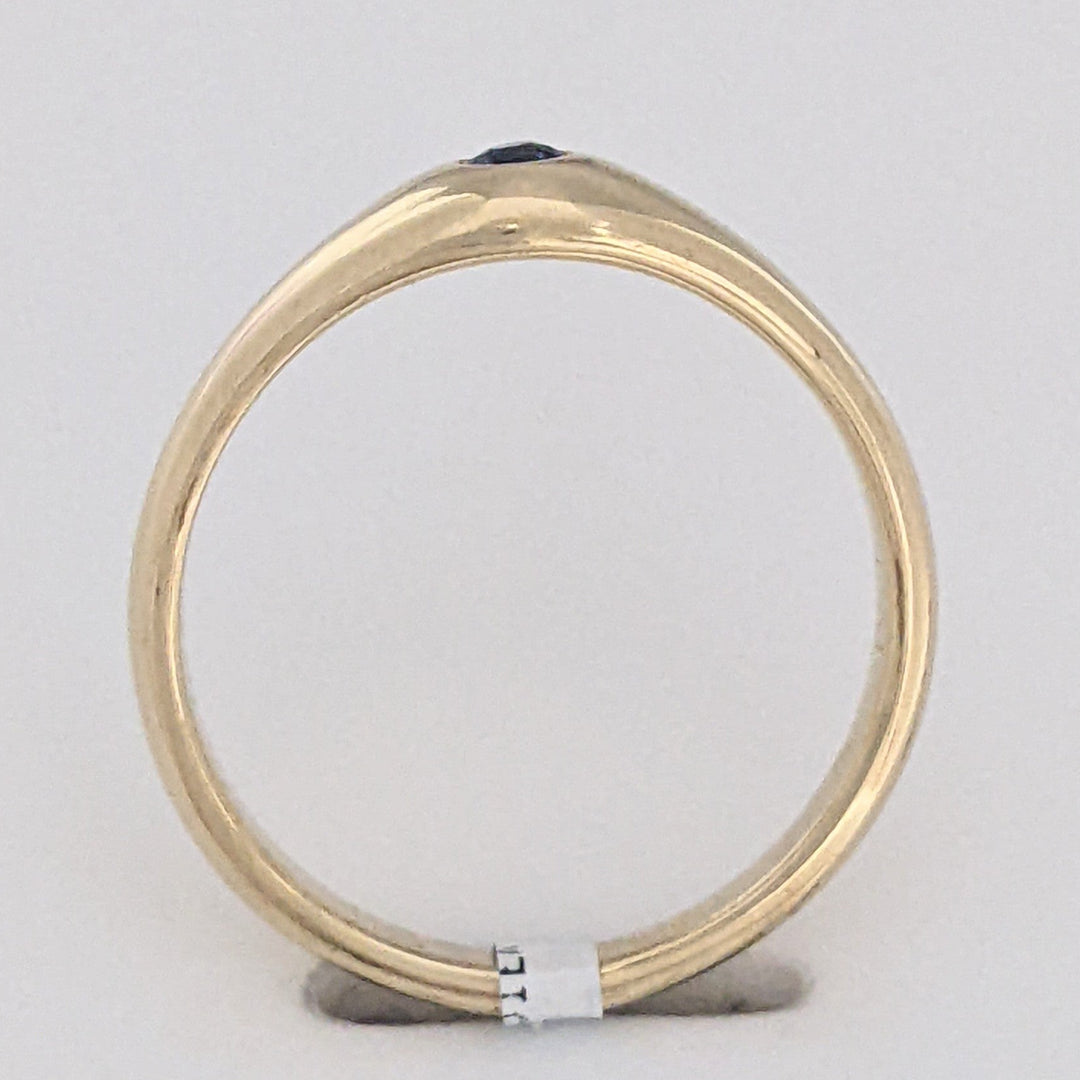 14K SAPPHIRE ROUND 2.2MM BEAD SET ESTATE RING 2.8 GRAMS