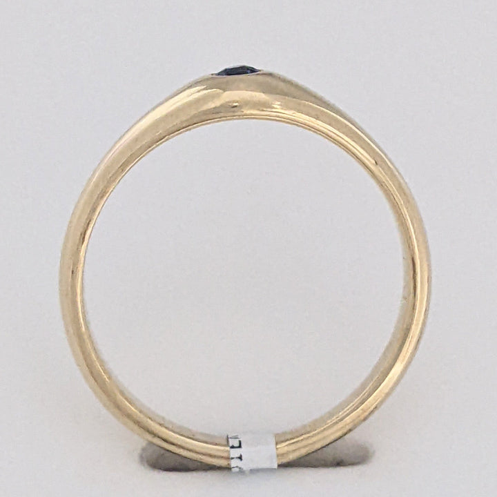 14K SAPPHIRE ROUND 2.2MM BEAD SET ESTATE RING 2.8 GRAMS