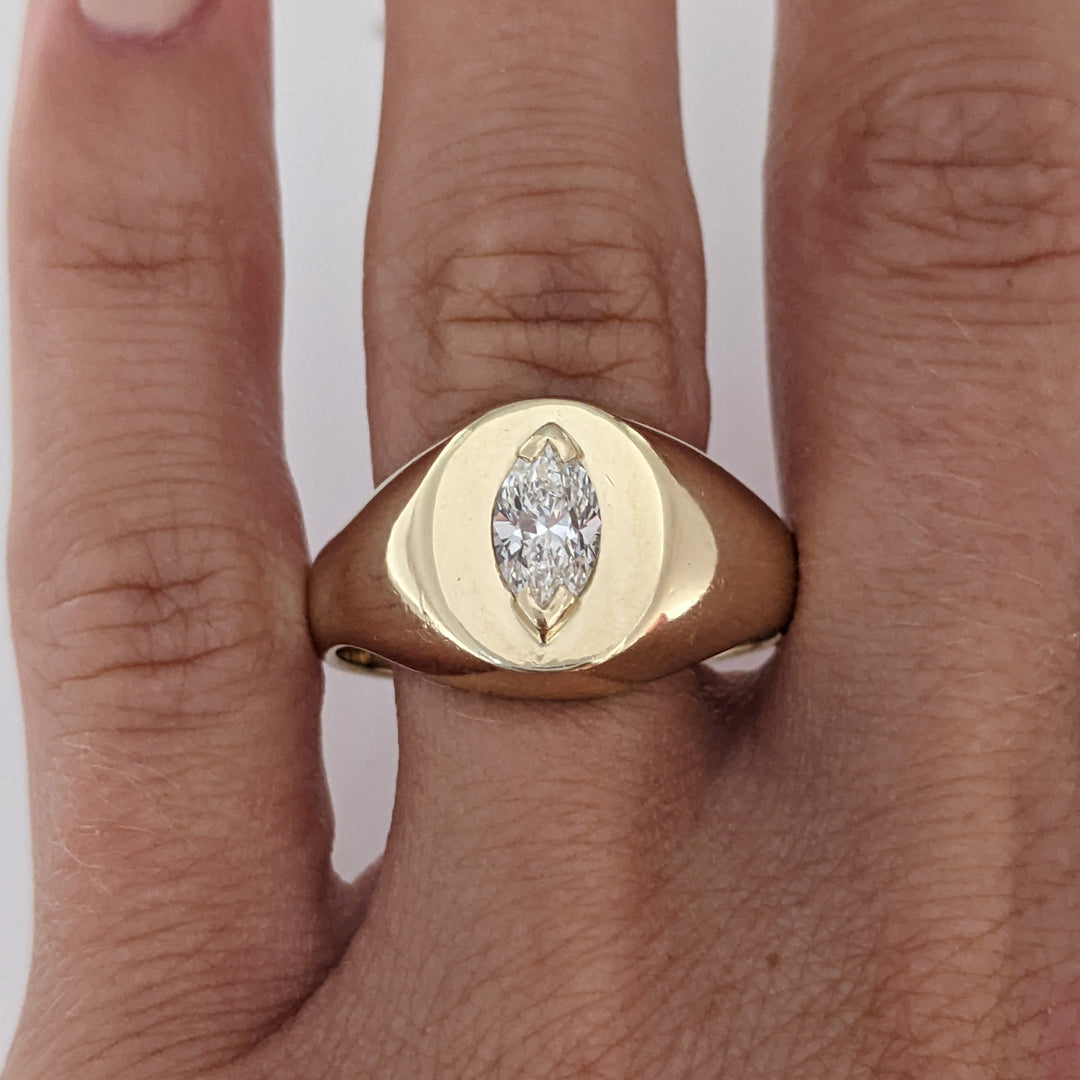 14K .60 CARAT TOTAL VS2 K DIAMOND MARQUISE ESTATE RING 8.4 GRAMS