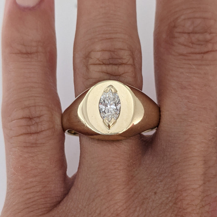 14K .60 CARAT TOTAL VS2 K DIAMOND MARQUISE ESTATE RING 8.4 GRAMS