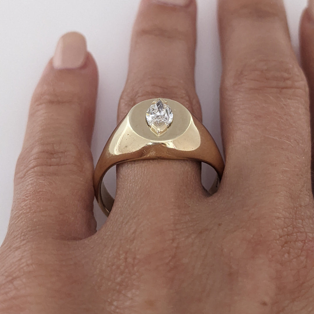 14K .60 CARAT TOTAL VS2 K DIAMOND MARQUISE ESTATE RING 8.4 GRAMS