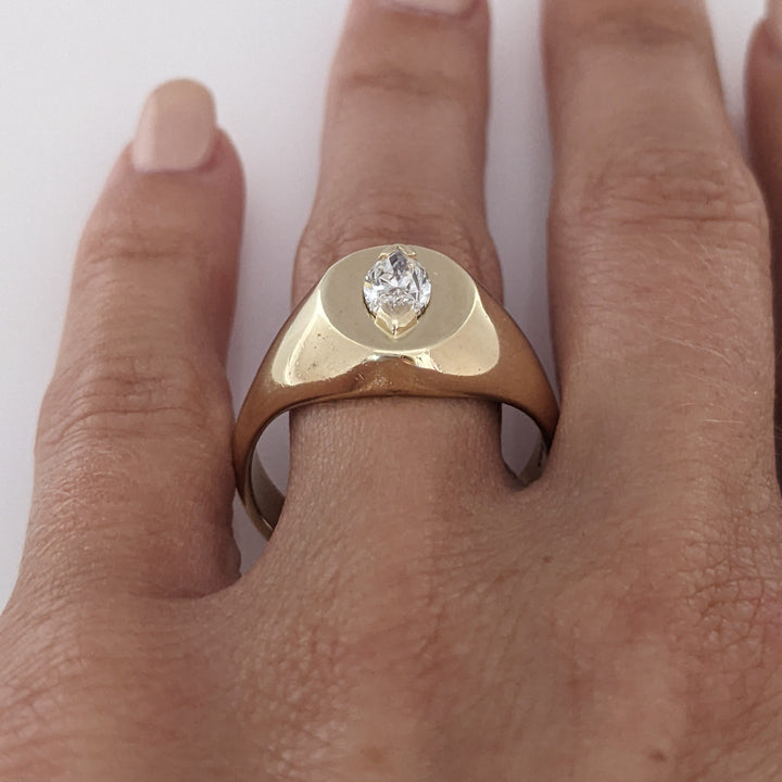 14K .60 CARAT TOTAL VS2 K DIAMOND MARQUISE ESTATE RING 8.4 GRAMS