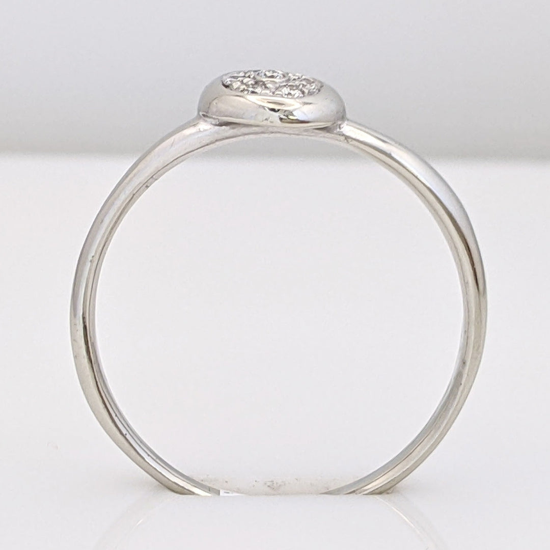 14K WHITE DIAMOND ROUND (7) CLUSTER CIRCLE TOP ESTATE RING 2.0 GRAMS