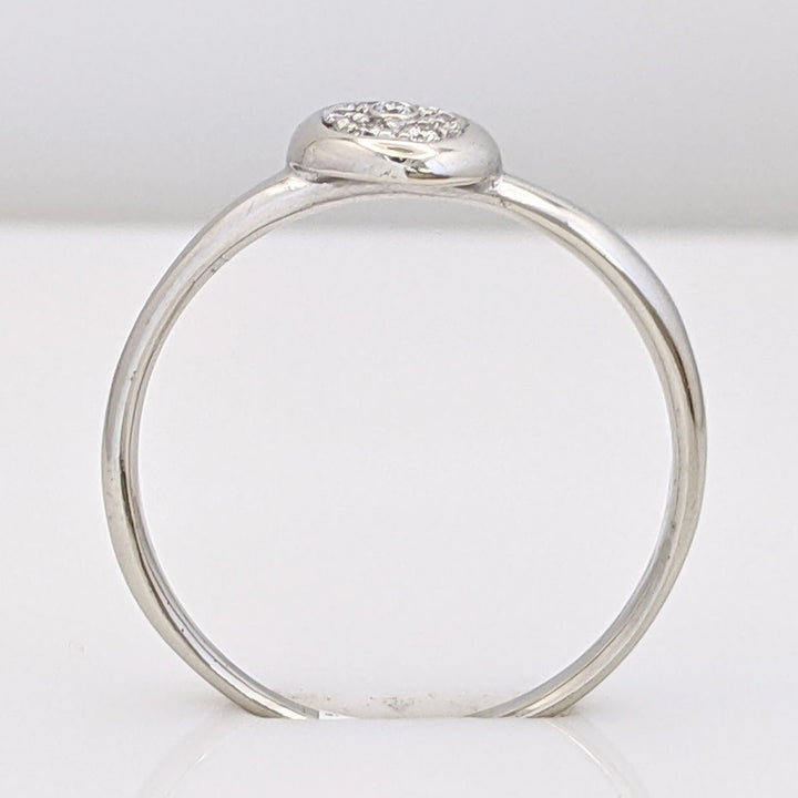 14K WHITE DIAMOND ROUND (7) CLUSTER CIRCLE TOP ESTATE RING 2.0 GRAMS