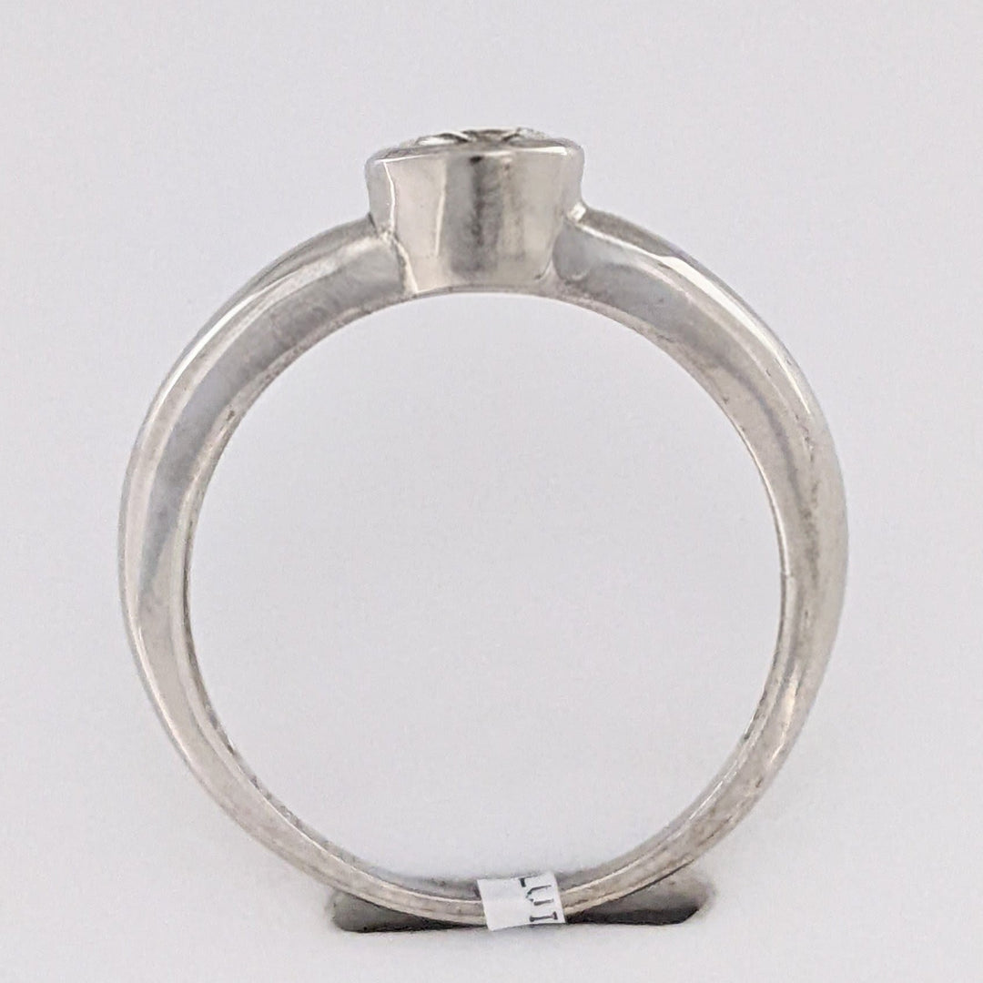 14K WHITE .47 CARAT TOTAL SI1 I DIAMOND ROUND BEZEL SET ESTATE RING 3.6 GRAMS