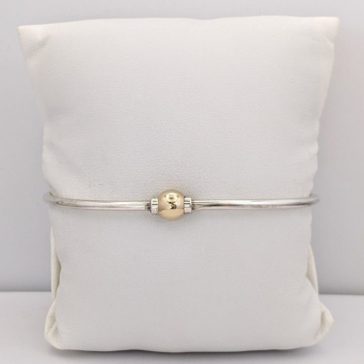 STERLING SILVER/14K CAPE COD BALL ESTATE BRACELET 12.4 GRAMS