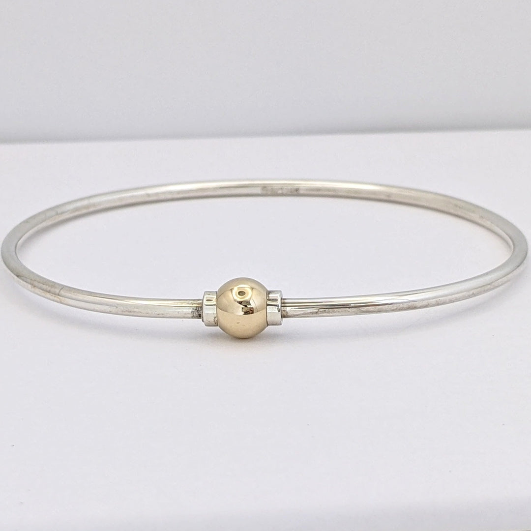 STERLING SILVER/14K CAPE COD BALL ESTATE BRACELET 12.4 GRAMS