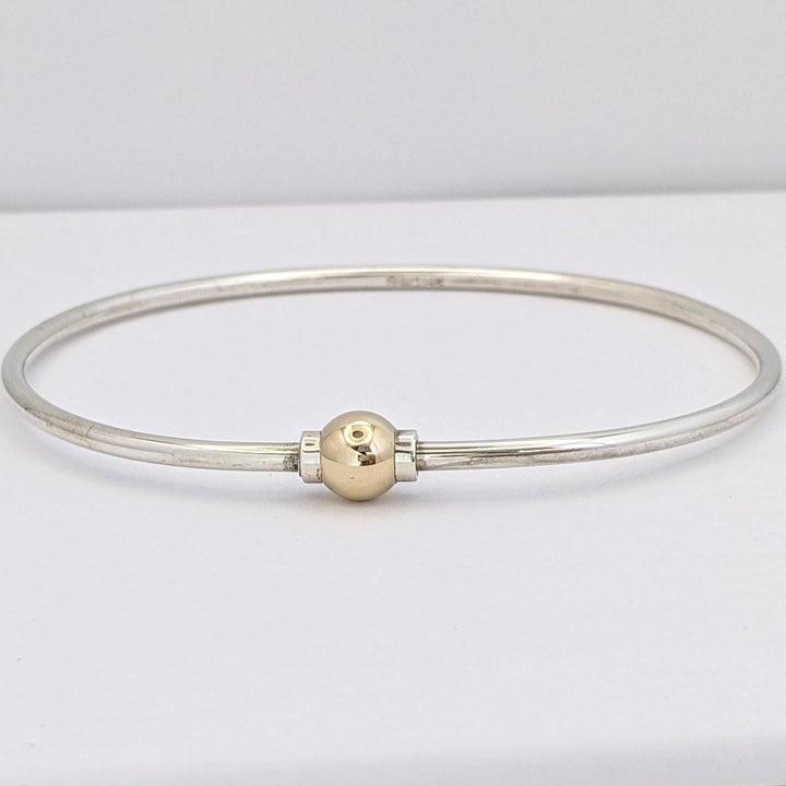 STERLING SILVER/14K CAPE COD BALL ESTATE BRACELET 12.4 GRAMS