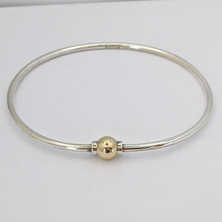 STERLING SILVER/14K CAPE COD BALL ESTATE BRACELET 12.4 GRAMS