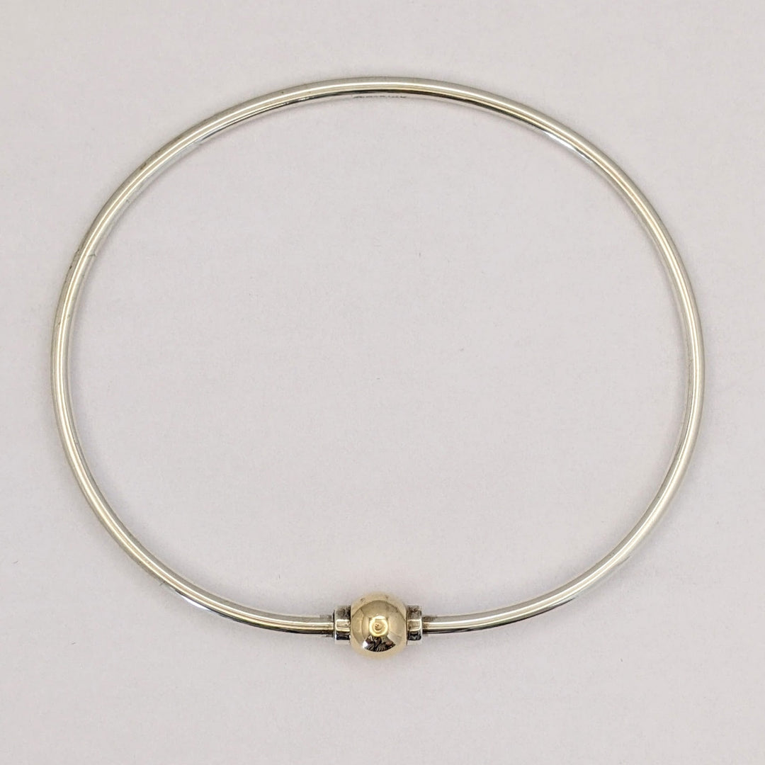 STERLING SILVER/14K CAPE COD BALL ESTATE BRACELET 12.4 GRAMS
