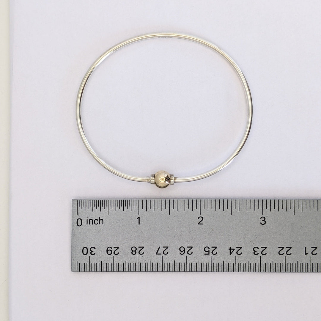 STERLING SILVER/14K CAPE COD BALL ESTATE BRACELET 12.4 GRAMS