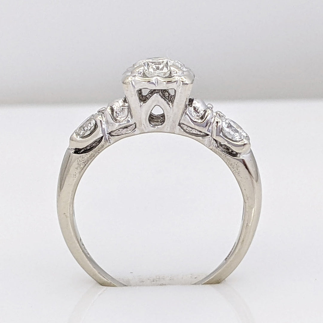 14K WHITE .70 CARAT TOTAL WEIGHT SI2 H DIAMOND ROUND (3) ILLUSION TRINITY ESTATE RING 3.4 GRAMS