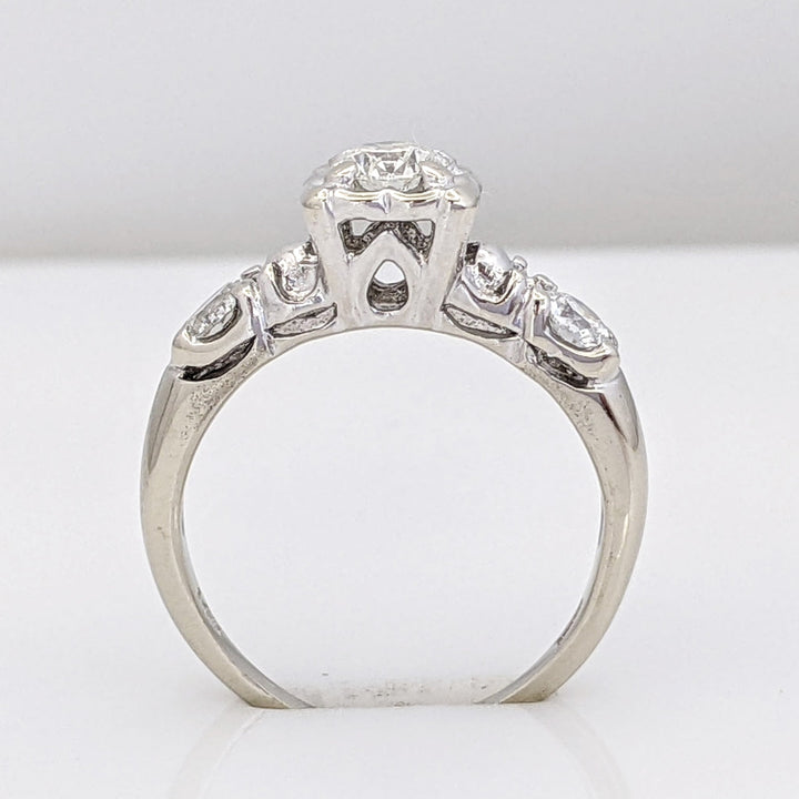 14K WHITE .70 CARAT TOTAL WEIGHT SI2 H DIAMOND ROUND (3) ILLUSION TRINITY ESTATE RING 3.4 GRAMS