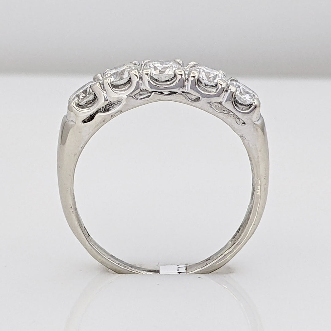 14K WHITE .75 CARAT TOTAL WEIGHT SI2 I DIAMOND ROUND (5) ESTATE BAND 2.7 GRAMS