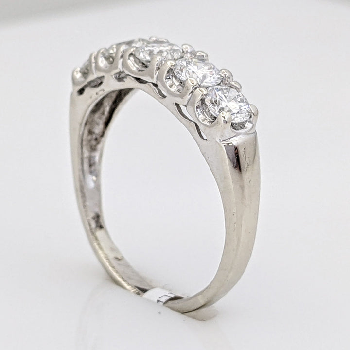 14K WHITE .75 CARAT TOTAL WEIGHT SI2 I DIAMOND ROUND (5) ESTATE BAND 2.7 GRAMS