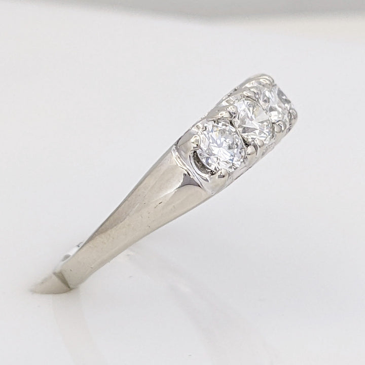 14K WHITE .75 CARAT TOTAL WEIGHT SI2 I DIAMOND ROUND (5) ESTATE BAND 2.7 GRAMS