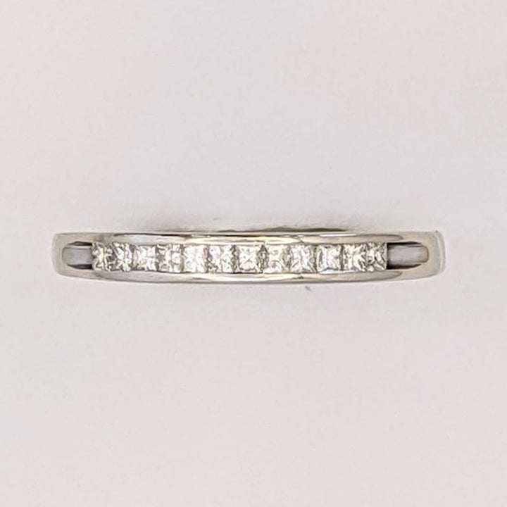 14K WHITE .23 CARAT TOTAL WEIGHT SI1 I DIAMOND PRINCESS CUT (12) ESTATE CHANNEL BAND 1.8 GRAMS