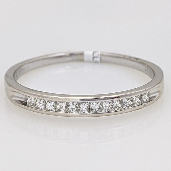 14K WHITE .23 CARAT TOTAL WEIGHT SI1 I DIAMOND PRINCESS CUT (12) ESTATE CHANNEL BAND 1.8 GRAMS