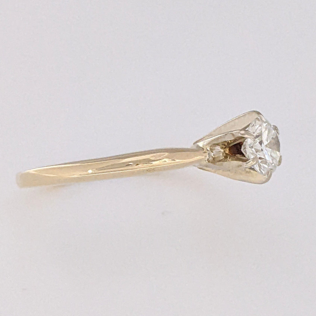14K .35 CARAT TOTAL I1 J DIAMOND ROUND 6-PRONG SOLITARE ESTATE RING 2.1 GRAMS