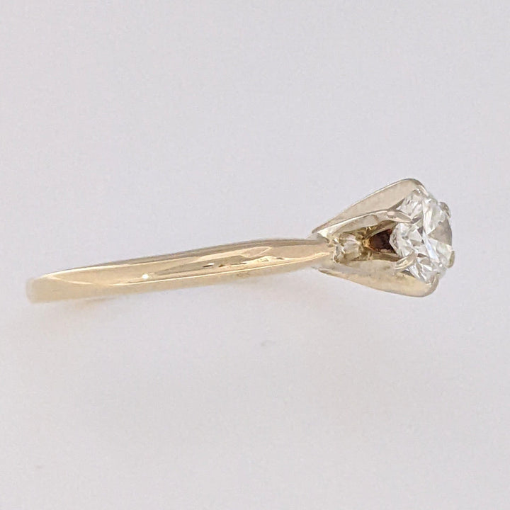 14K .35 CARAT TOTAL I1 J DIAMOND ROUND 6-PRONG SOLITARE ESTATE RING 2.1 GRAMS