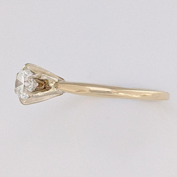 14K .35 CARAT TOTAL I1 J DIAMOND ROUND 6-PRONG SOLITARE ESTATE RING 2.1 GRAMS